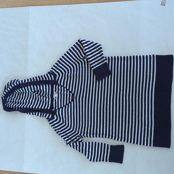 Gap Striped Hooded Uniform Sweater SMALL TALL Navy Blue White - Picture 13 of 16